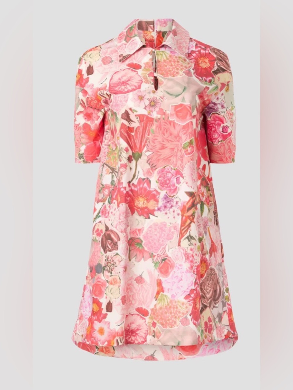 Marni Pink Floral Short-Sleeve A-Line Dress